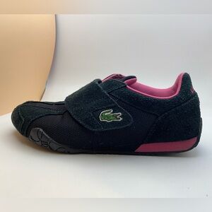 Y2K Lacoste Radius Sneakers – Black/Magenta – Suede & Mesh – Women’s Size 6